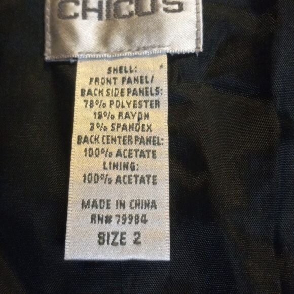 Chicos Size 2 L 12 Womens Vest Gray Floral Patterned Button Down Polyester Rayon - Picture 7 of 9